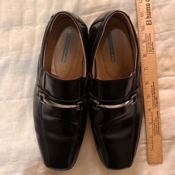 Florsheim boys kids size 7M silver Bit Jr Black Noir Patton dress shoes church - Picture 10 of 11